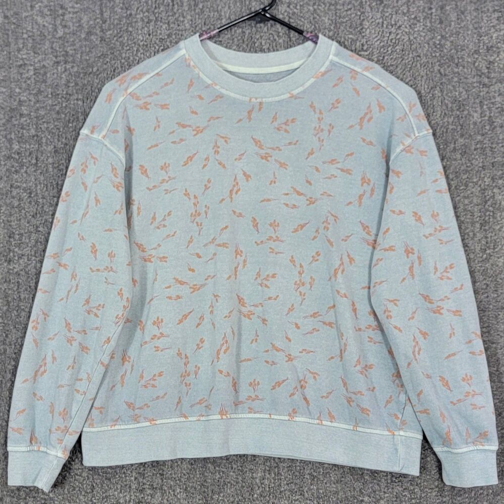 Goodfellow & Co Sweatshirt Womens XL Blue Floral Long Sleeve Cottagecore